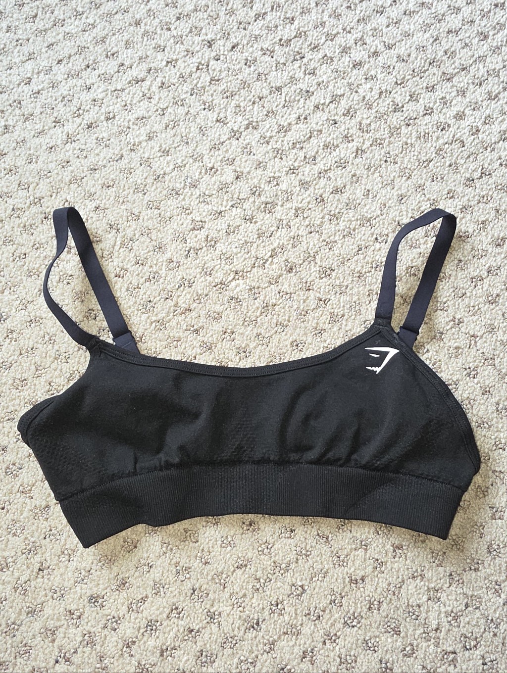 Gymshark Black Seamless Crop Sports Bra With Slim Straps